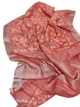 Pure silk linen embroidery saree SILK ZONE